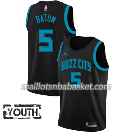 Maillot Enfant Charlotte Hornets Nicolas Batum 5 2018-19 Jordan Brand City Edition Noir Swingman